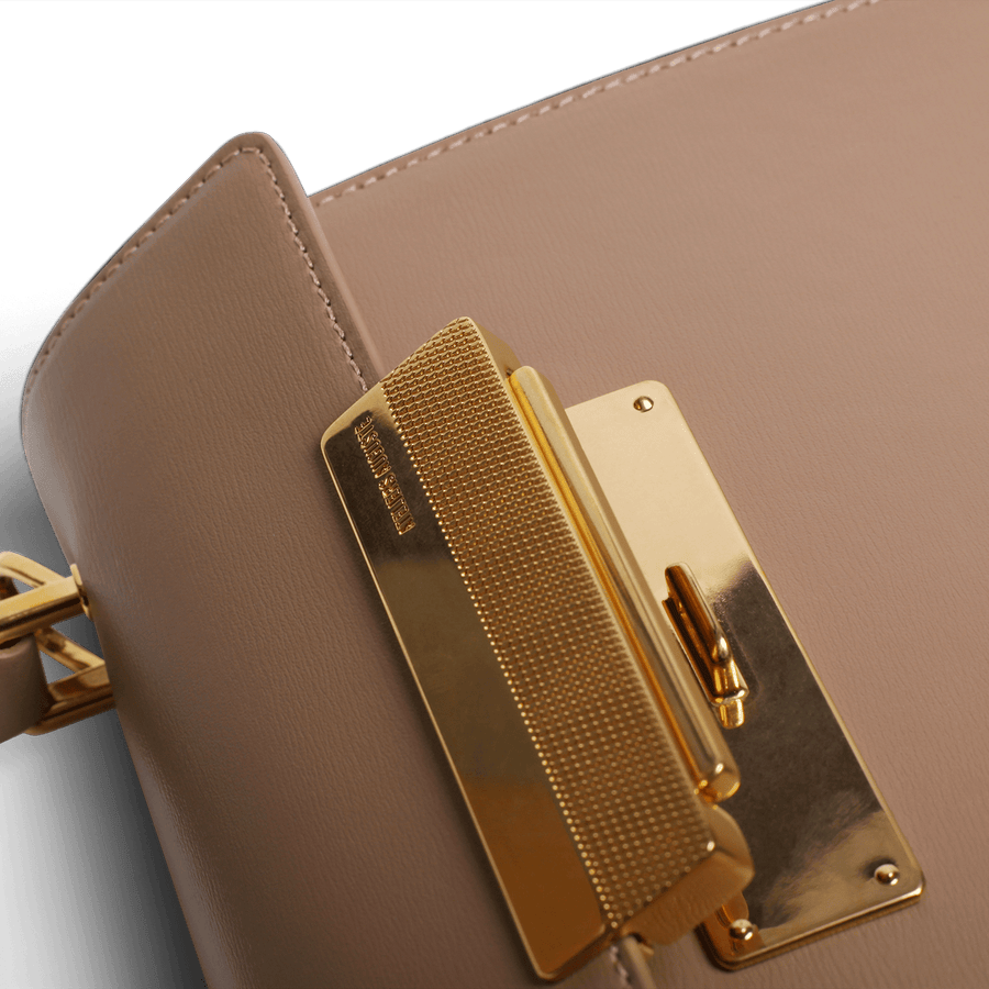 Mini Capucine Gold Edition - Cuir Box Taupe Ateliers Auguste