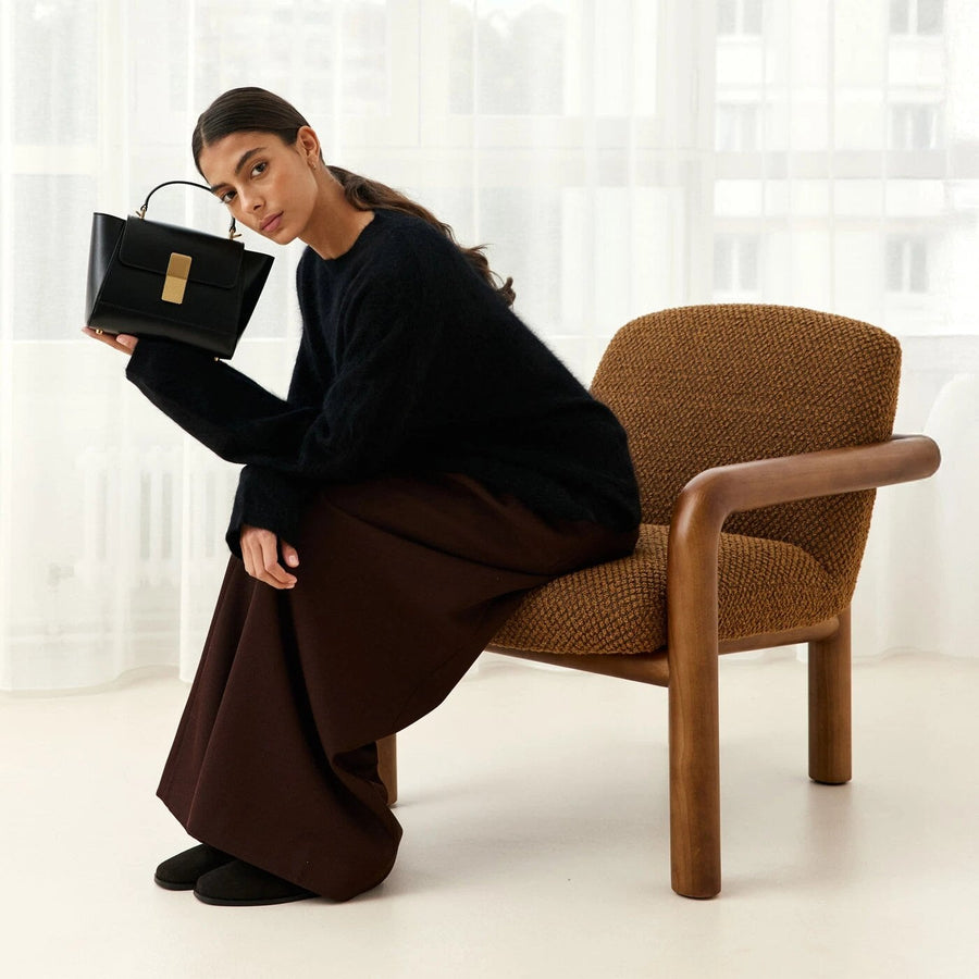 Mini Marly Gold Edition - Cuir Box Noir Ateliers Auguste