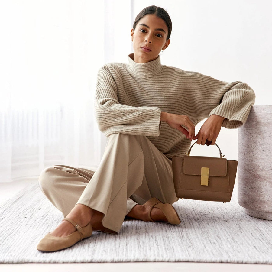 Mini Marly Gold Edition - Cuir Box Taupe Ateliers Auguste