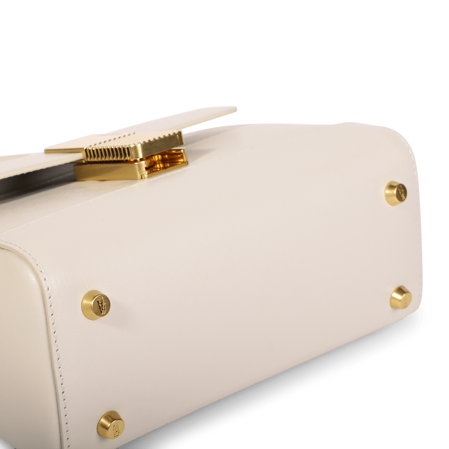 Mini Marly Gold Edition - Cuir Box Blanc Cassé Ateliers Auguste