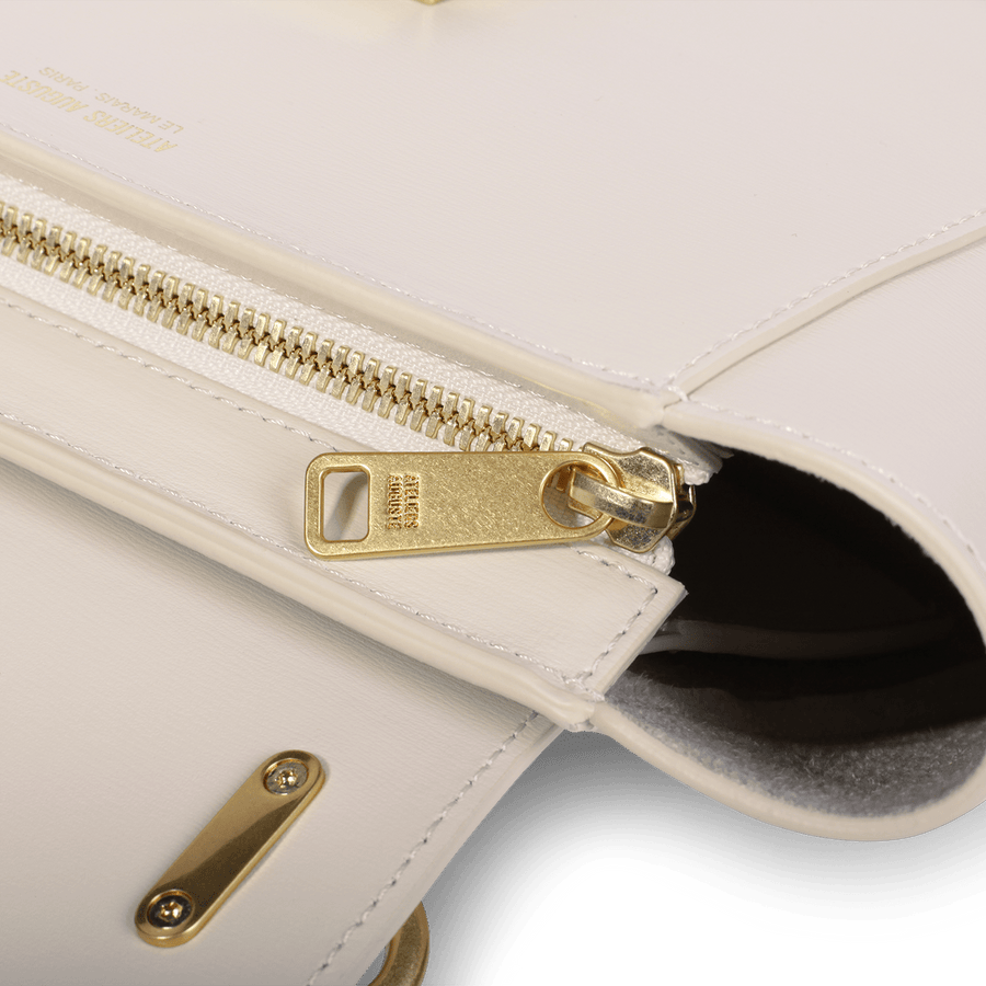 Mini Marly Gold Edition - Cuir Box Blanc Cassé Ateliers Auguste