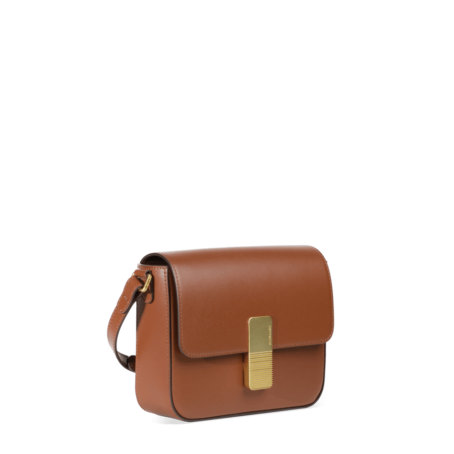 Sac porté croisé Mini Monceau Gold Edition - Cuir Box Camel Ateliers Auguste