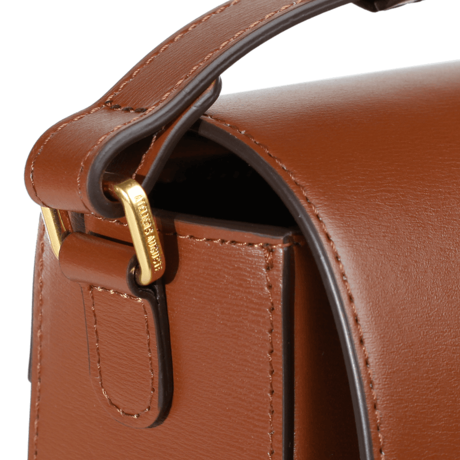 Sac porté croisé Monceau Gold Edition - Cuir Box Camel Ateliers Auguste